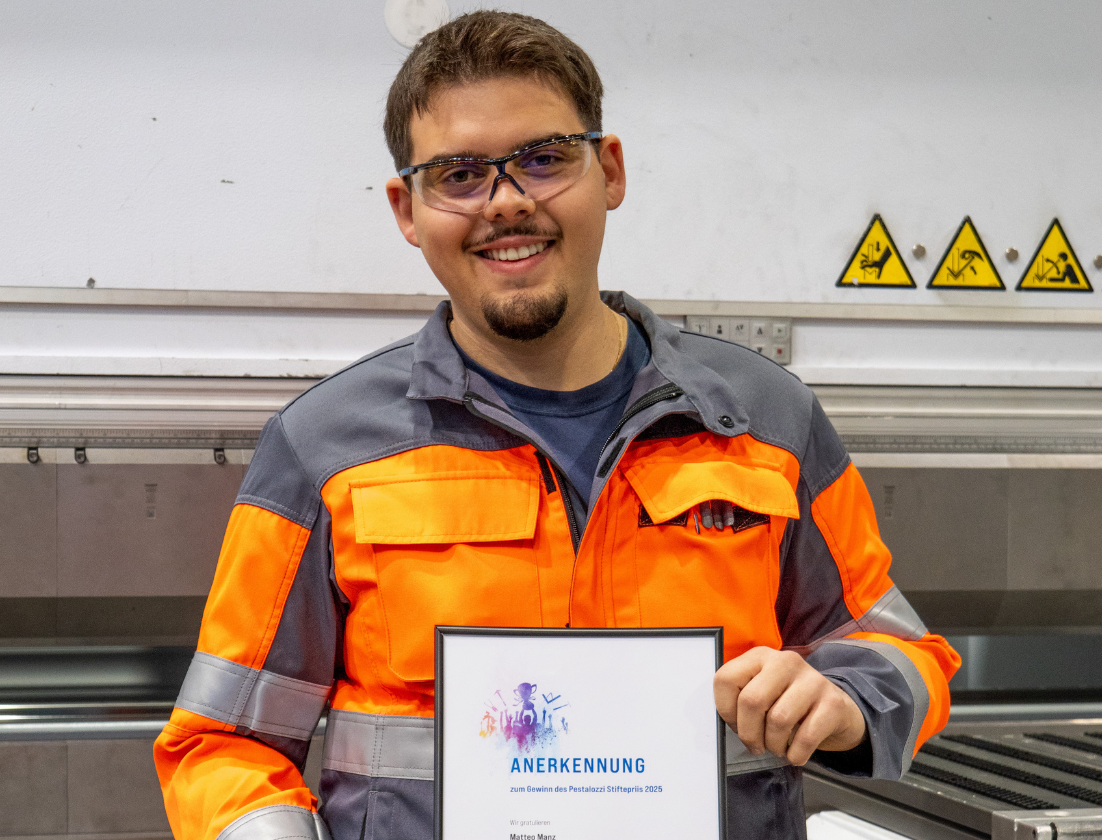 Un apprenti de Lonza Viège distingué par le « Pestalozzi Stiftepriis »