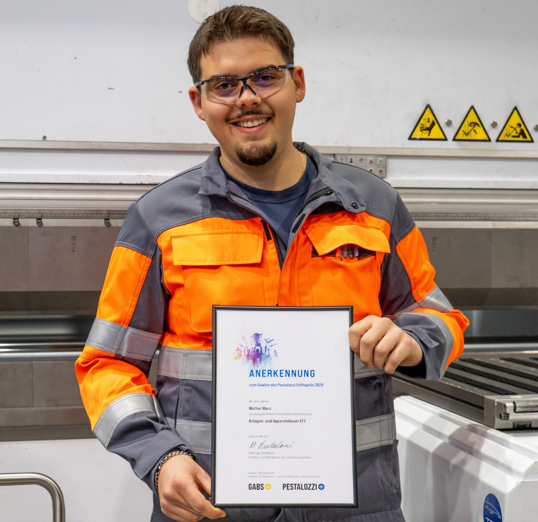 Un apprenti de Lonza Viège distingué par le « Pestalozzi Stiftepriis »